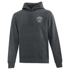 Coton ouaté de couleur gris avec un logo au coeur